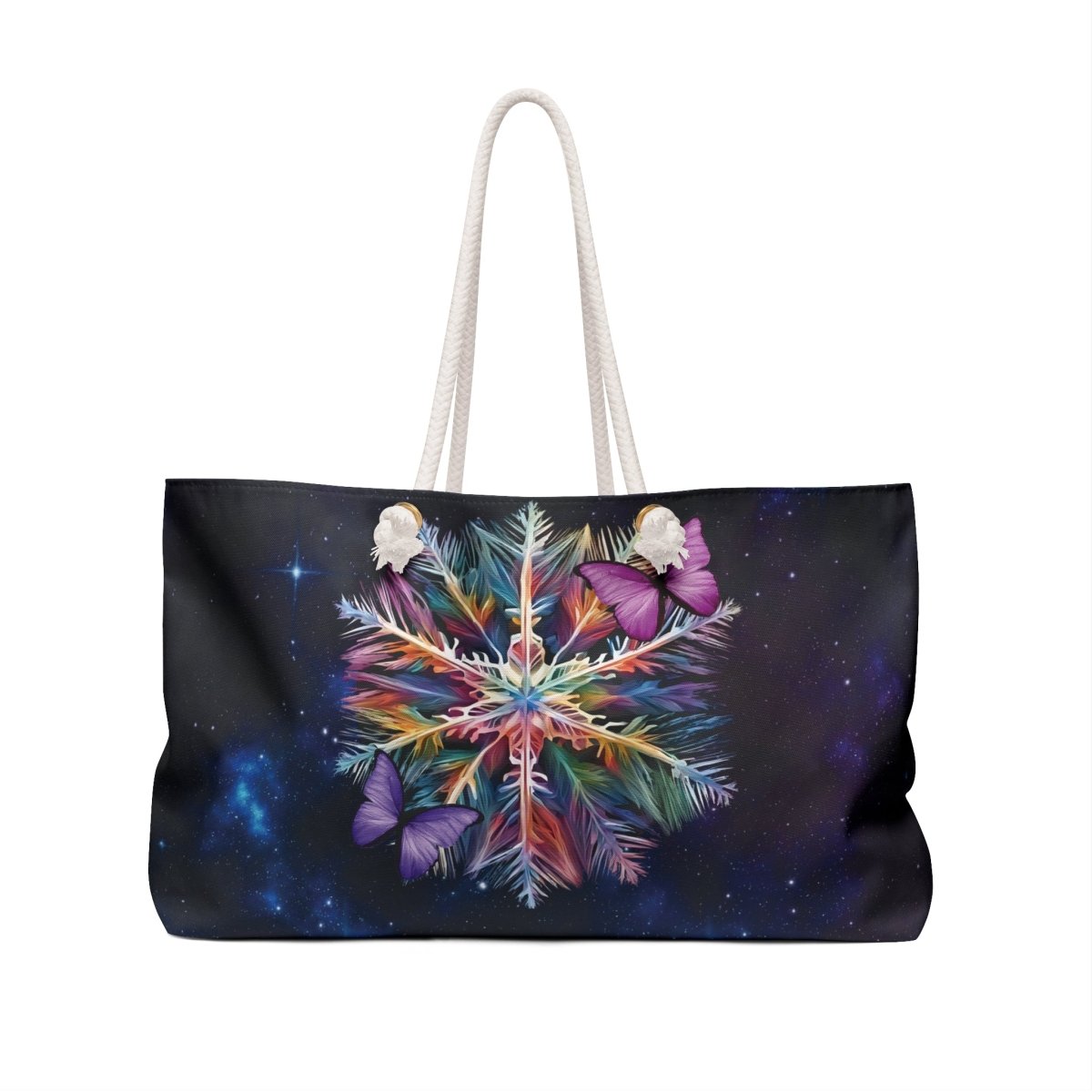 Fragile Yet Beautiful - Vibrant Snowflake Weekender Bag - MindLight Apparel - Fragile Yet Beautiful - Vibrant Snowflake Weekender Bag - 24" × 13" - -