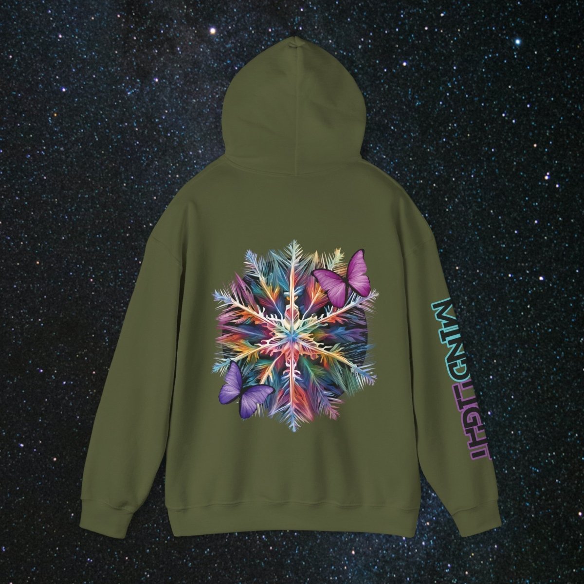 Fragile Yet Beautiful - Vibrant Snowflake Women's Pullover Hoodie - MindLight Apparel - Fragile Yet Beautiful - Vibrant Snowflake Women's Pullover Hoodie - Dark Chocolate - S -