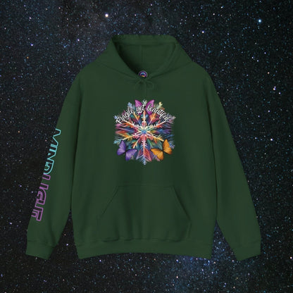 Fragile Yet Beautiful - Vibrant Snowflake Women's Pullover Hoodie - MindLight Apparel - Fragile Yet Beautiful - Vibrant Snowflake Women's Pullover Hoodie - Forest Green - S -