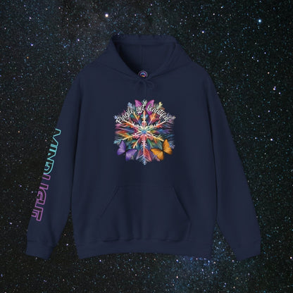 Fragile Yet Beautiful - Vibrant Snowflake Women's Pullover Hoodie - MindLight Apparel - Fragile Yet Beautiful - Vibrant Snowflake Women's Pullover Hoodie - Navy - S -