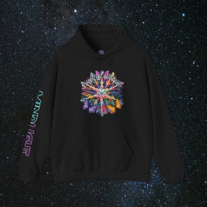 Fragile Yet Beautiful - Vibrant Snowflake Women's Pullover Hoodie - MindLight Apparel - Fragile Yet Beautiful - Vibrant Snowflake Women's Pullover Hoodie - Black - S -