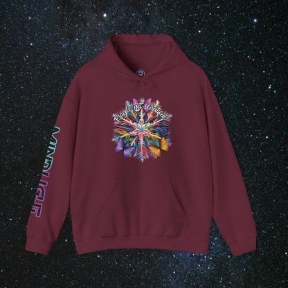 Fragile Yet Beautiful - Vibrant Snowflake Women's Pullover Hoodie - MindLight Apparel - Fragile Yet Beautiful - Vibrant Snowflake Women's Pullover Hoodie - Maroon - S -