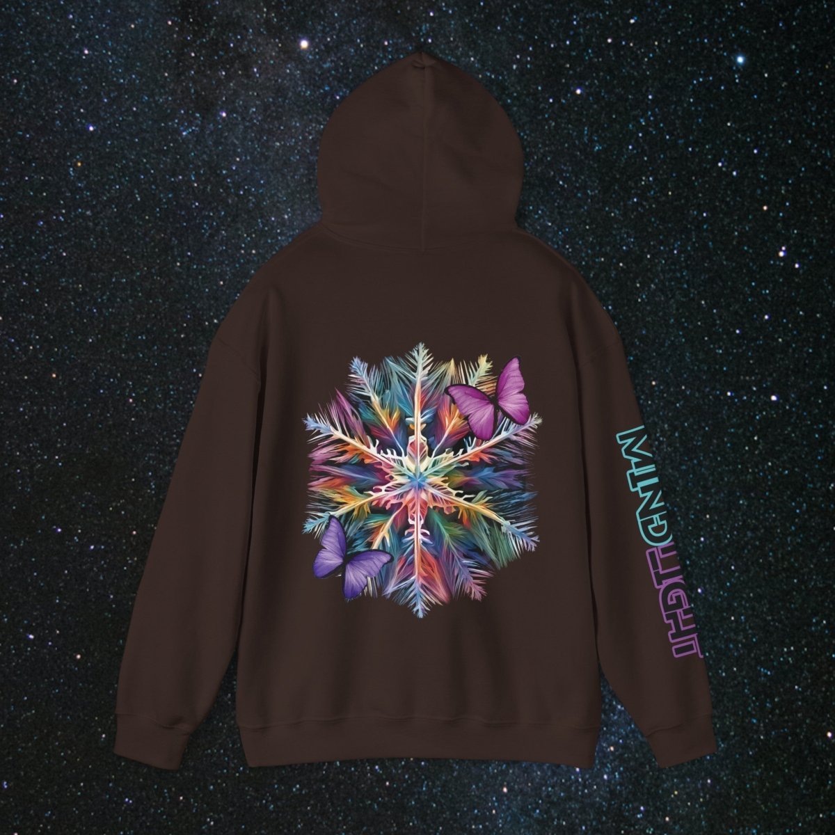Fragile Yet Beautiful - Vibrant Snowflake Women's Pullover Hoodie - MindLight Apparel - Fragile Yet Beautiful - Vibrant Snowflake Women's Pullover Hoodie - Dark Chocolate - S -