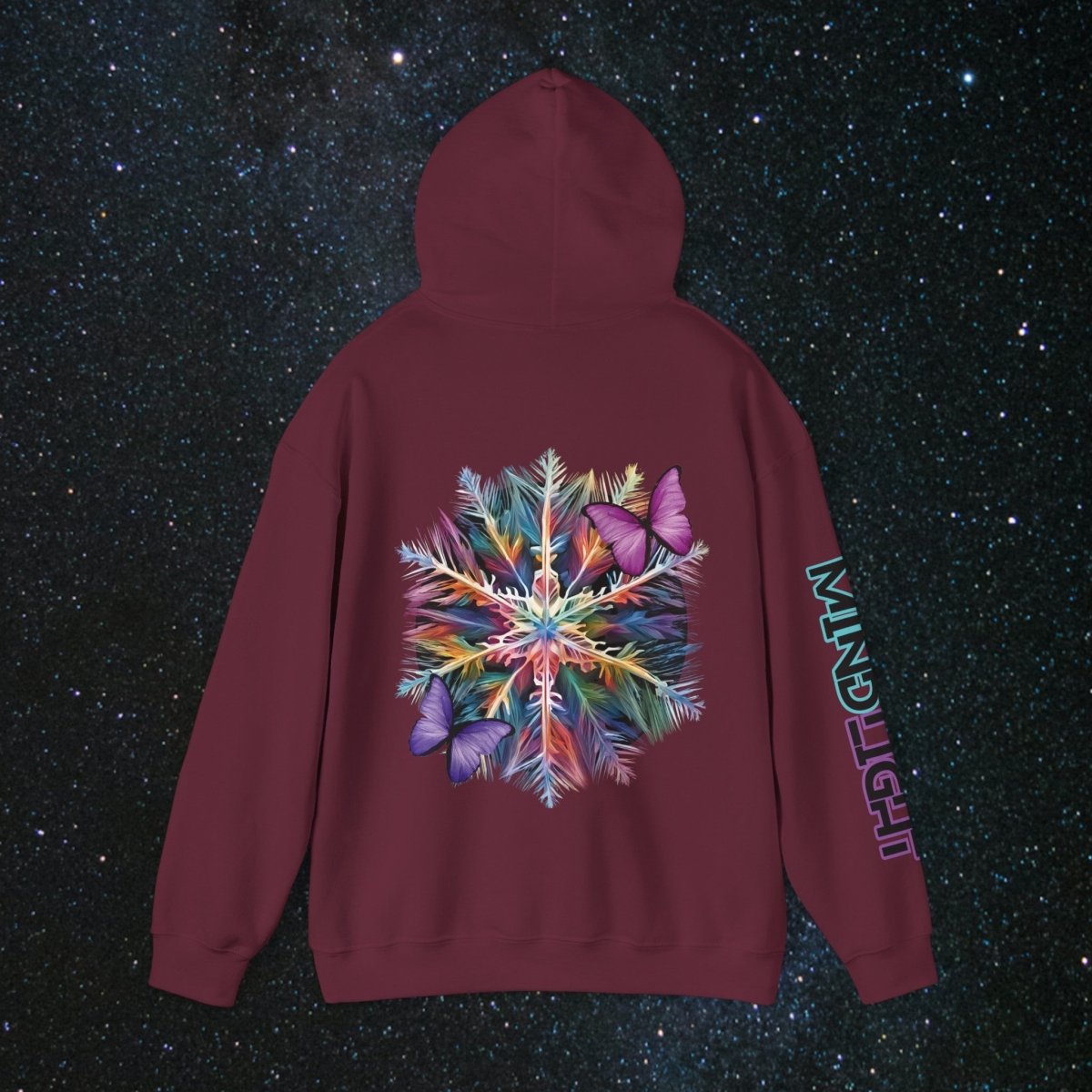 Fragile Yet Beautiful - Vibrant Snowflake Women's Pullover Hoodie - MindLight Apparel - Fragile Yet Beautiful - Vibrant Snowflake Women's Pullover Hoodie - Dark Chocolate - S -