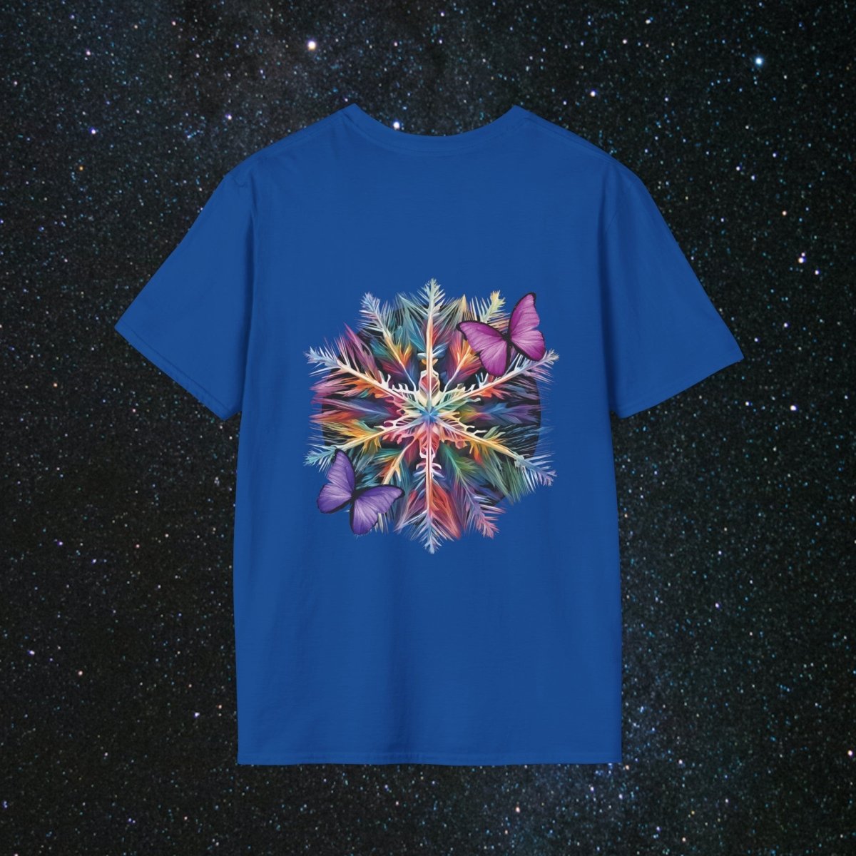 'Fragile Yet Beautiful' - Vibrant Snowflake - Women's Softstyle T-Shirt - MindLight Apparel - 'Fragile Yet Beautiful' - Vibrant Snowflake - Women's Softstyle T-Shirt - Maroon - S -
