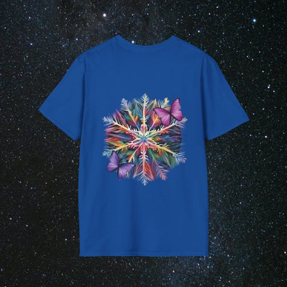 'Fragile Yet Beautiful' - Vibrant Snowflake - Women's Softstyle T-Shirt - MindLight Apparel - 'Fragile Yet Beautiful' - Vibrant Snowflake - Women's Softstyle T-Shirt - Maroon - S -