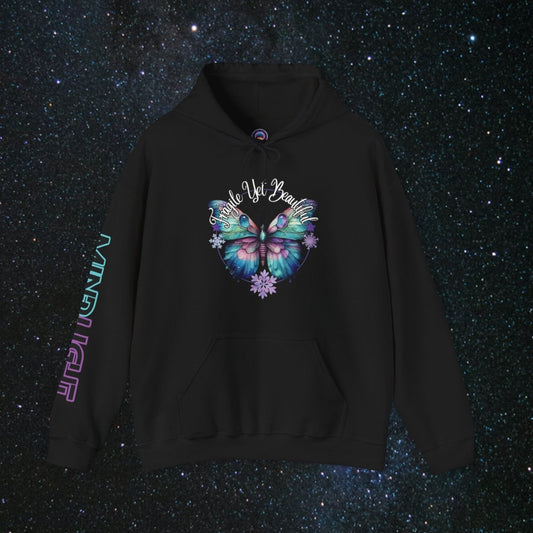 Fragile Yet Beautiful Women's Pullover Hoodie - MindLight Apparel - Fragile Yet Beautiful Women's Pullover Hoodie - Black - S -
