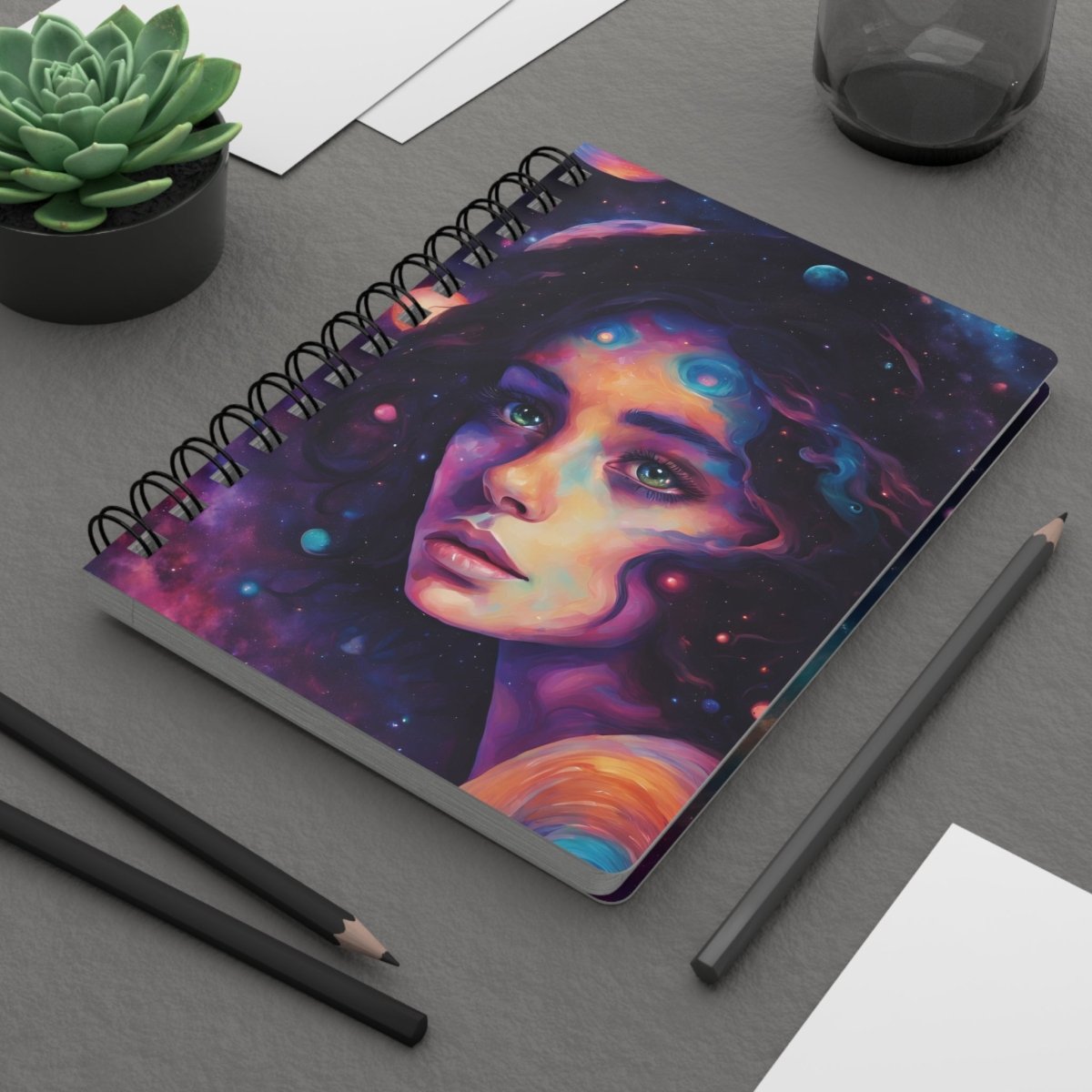 Galactic Muse Spiral Notebook - MindLight Apparel - Galactic Muse Spiral Notebook - One Size - 