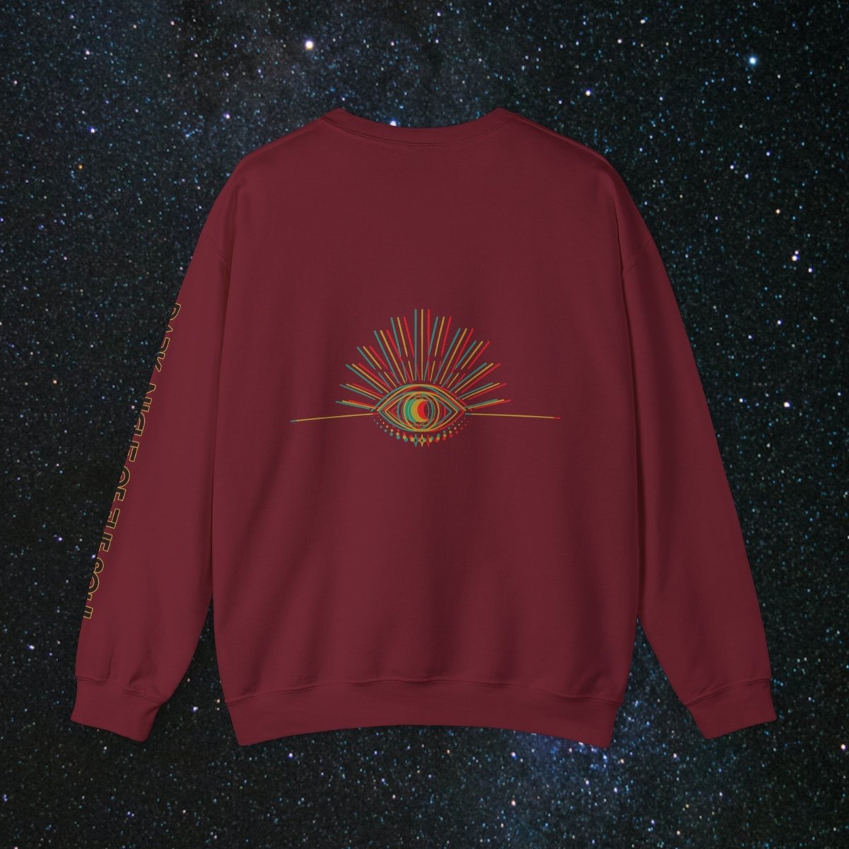 Glitch SoulGleam Unisex Long Sleeve Sweatshirt - MindLight Apparel - Glitch SoulGleam Unisex Long Sleeve Sweatshirt - S - Heather Sport Dark Maroon -