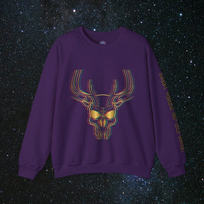 Glitch SoulGleam Unisex Long Sleeve Sweatshirt - MindLight Apparel - Glitch SoulGleam Unisex Long Sleeve Sweatshirt - S - Purple -
