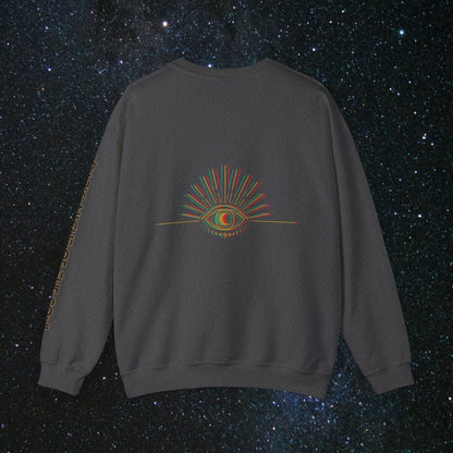 Glitch SoulGleam Unisex Long Sleeve Sweatshirt - MindLight Apparel - Glitch SoulGleam Unisex Long Sleeve Sweatshirt - S - Heather Sport Dark Maroon -