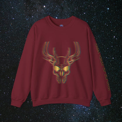 Glitch SoulGleam Unisex Long Sleeve Sweatshirt - MindLight Apparel - Glitch SoulGleam Unisex Long Sleeve Sweatshirt - S - Garnet -