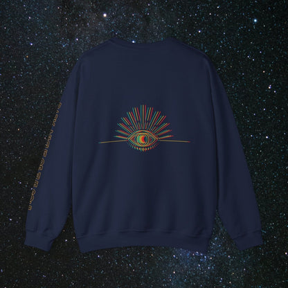 Glitch SoulGleam Unisex Long Sleeve Sweatshirt - MindLight Apparel - Glitch SoulGleam Unisex Long Sleeve Sweatshirt - S - Heather Sport Dark Maroon -