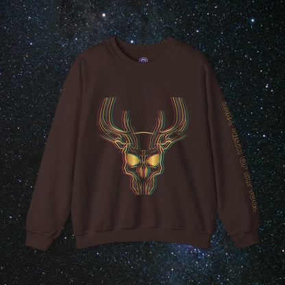 Glitch SoulGleam Unisex Long Sleeve Sweatshirt - MindLight Apparel - Glitch SoulGleam Unisex Long Sleeve Sweatshirt - S - Dark Chocolate -