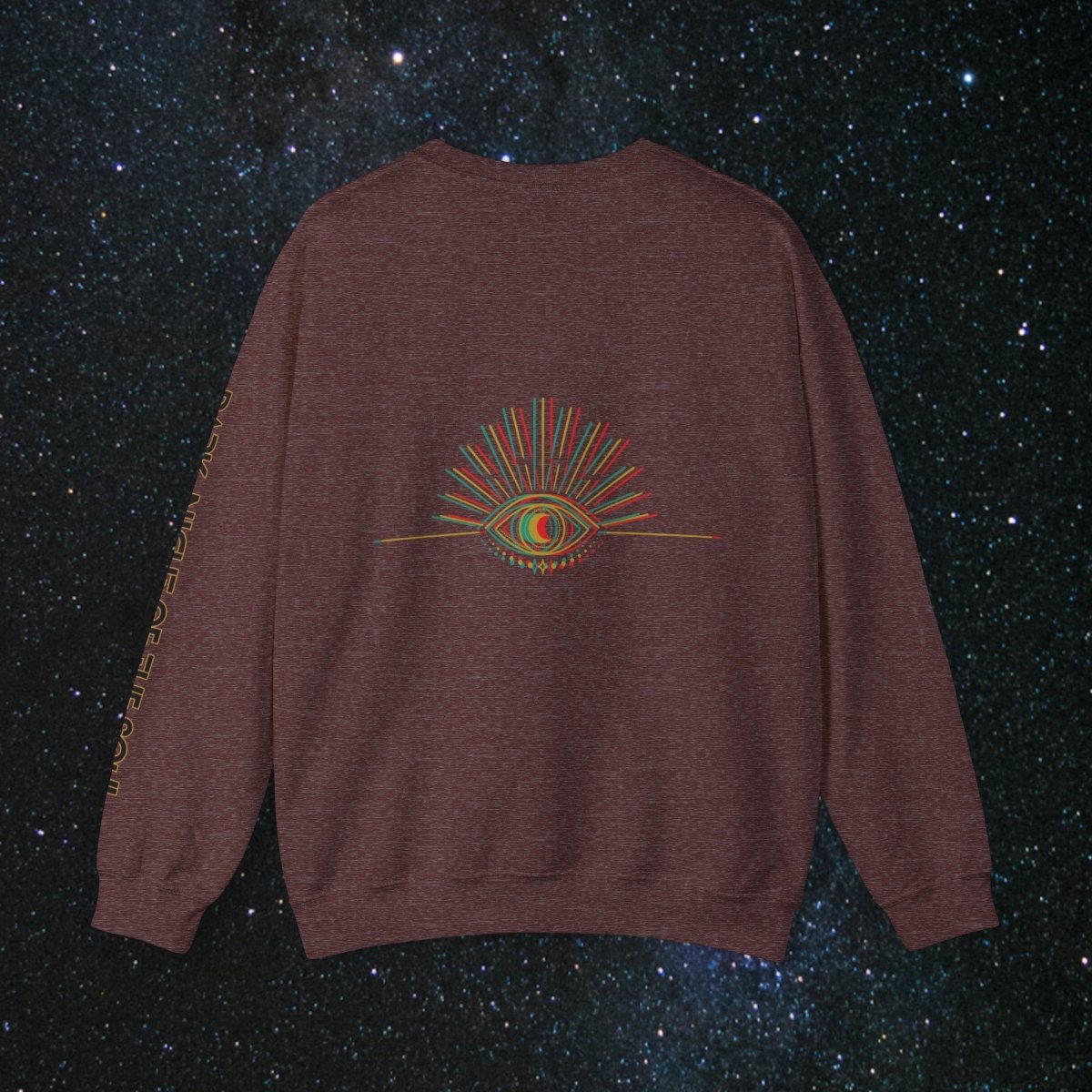 Glitch SoulGleam Unisex Long Sleeve Sweatshirt - MindLight Apparel - Glitch SoulGleam Unisex Long Sleeve Sweatshirt - S - Heather Sport Dark Maroon -