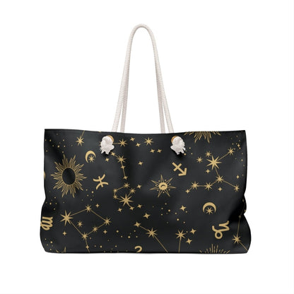 Golden Zodiac Weekender Bag - MindLight Apparel - Golden Zodiac Weekender Bag - 24" × 13" - -