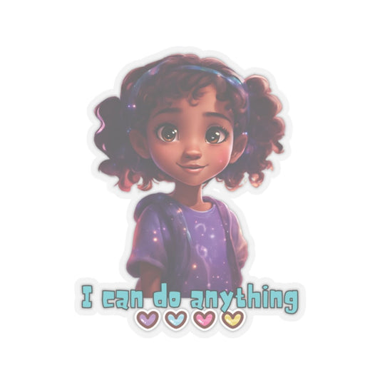 I Can Do Anything Kids Stickers - MindLight Apparel - I Can Do Anything Kids Stickers - 2" × 2" - Transparent - 