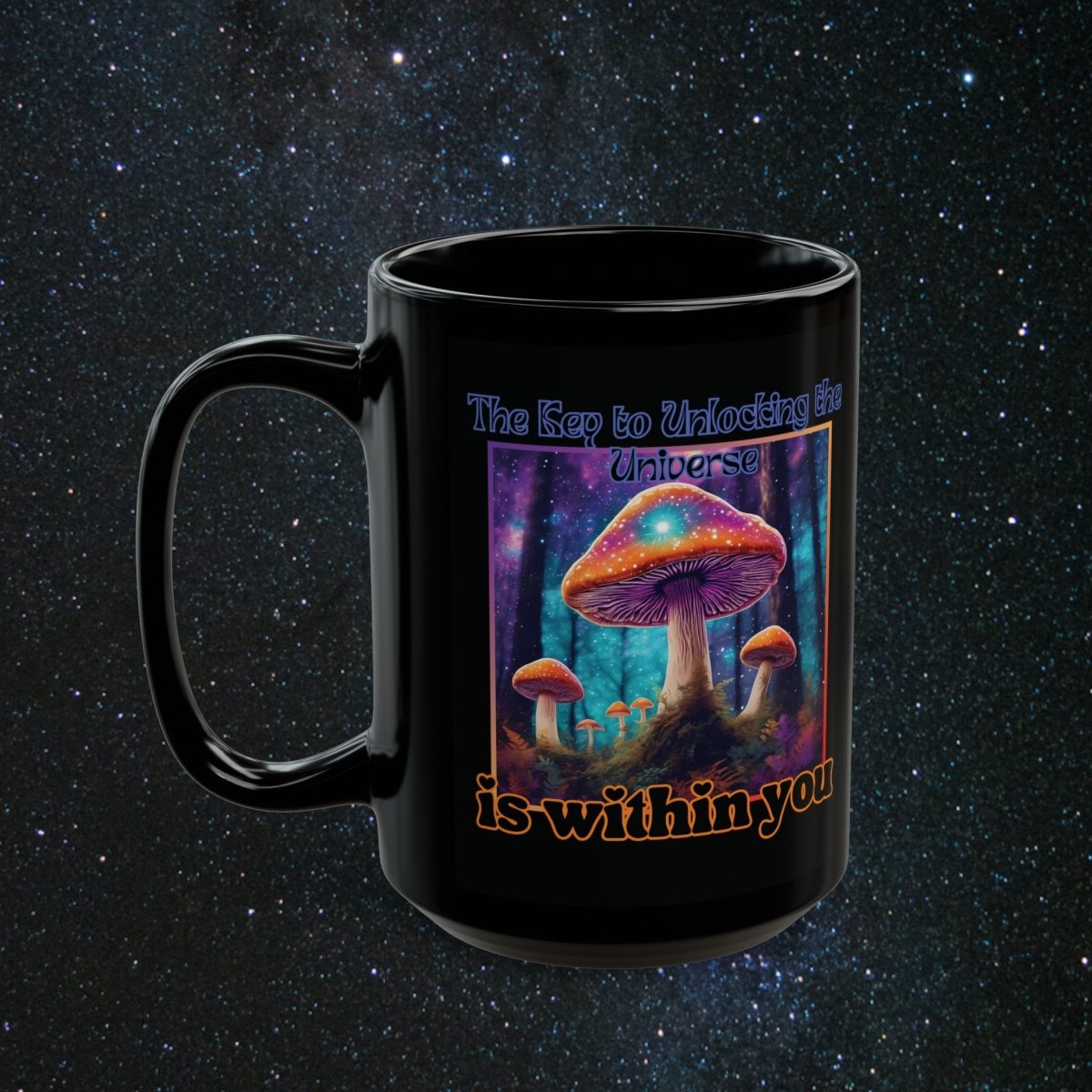Key To The Universe Black Mug - MindLight Apparel - Key To The Universe Black Mug - 15oz - 