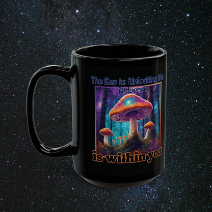 Key To The Universe Black Mug - MindLight Apparel - Key To The Universe Black Mug - 15oz - 