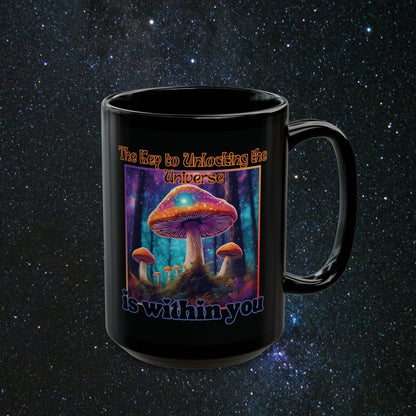 Key To The Universe Black Mug - MindLight Apparel - Key To The Universe Black Mug - 15oz - 