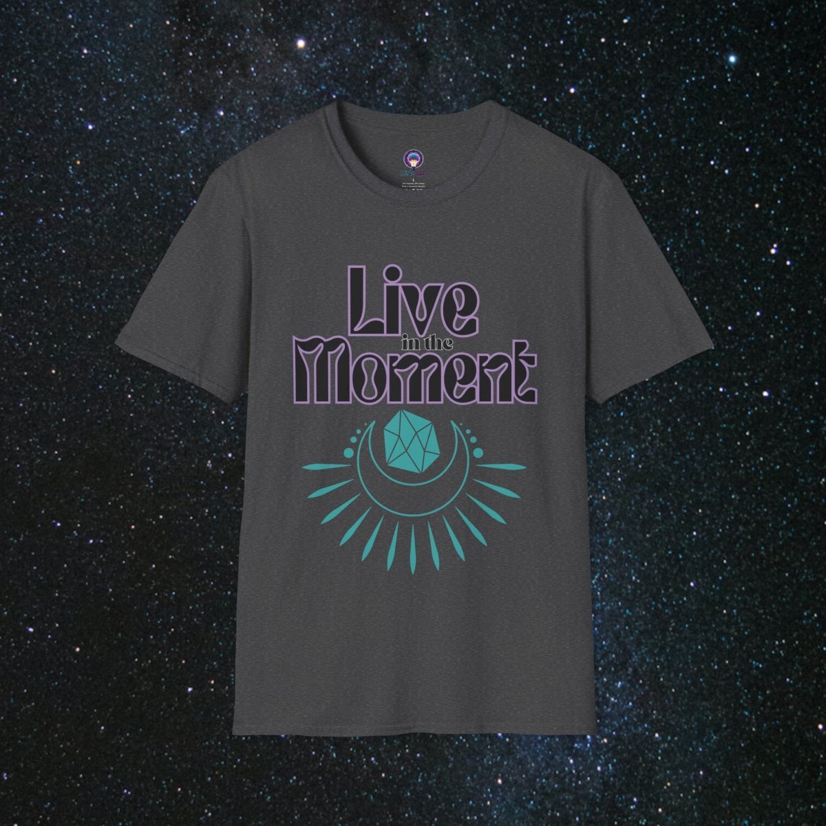 Live In The Moment Unisex Softstyle T - Shirt - MindLight Apparel - Live In The Moment Unisex Softstyle T - Shirt - Dark Heather - XS - 