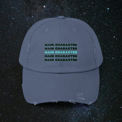 Main Character Unisex Distressed Cap - MindLight Apparel - Main Character Unisex Distressed Cap - Scotland Blue - One size - 
