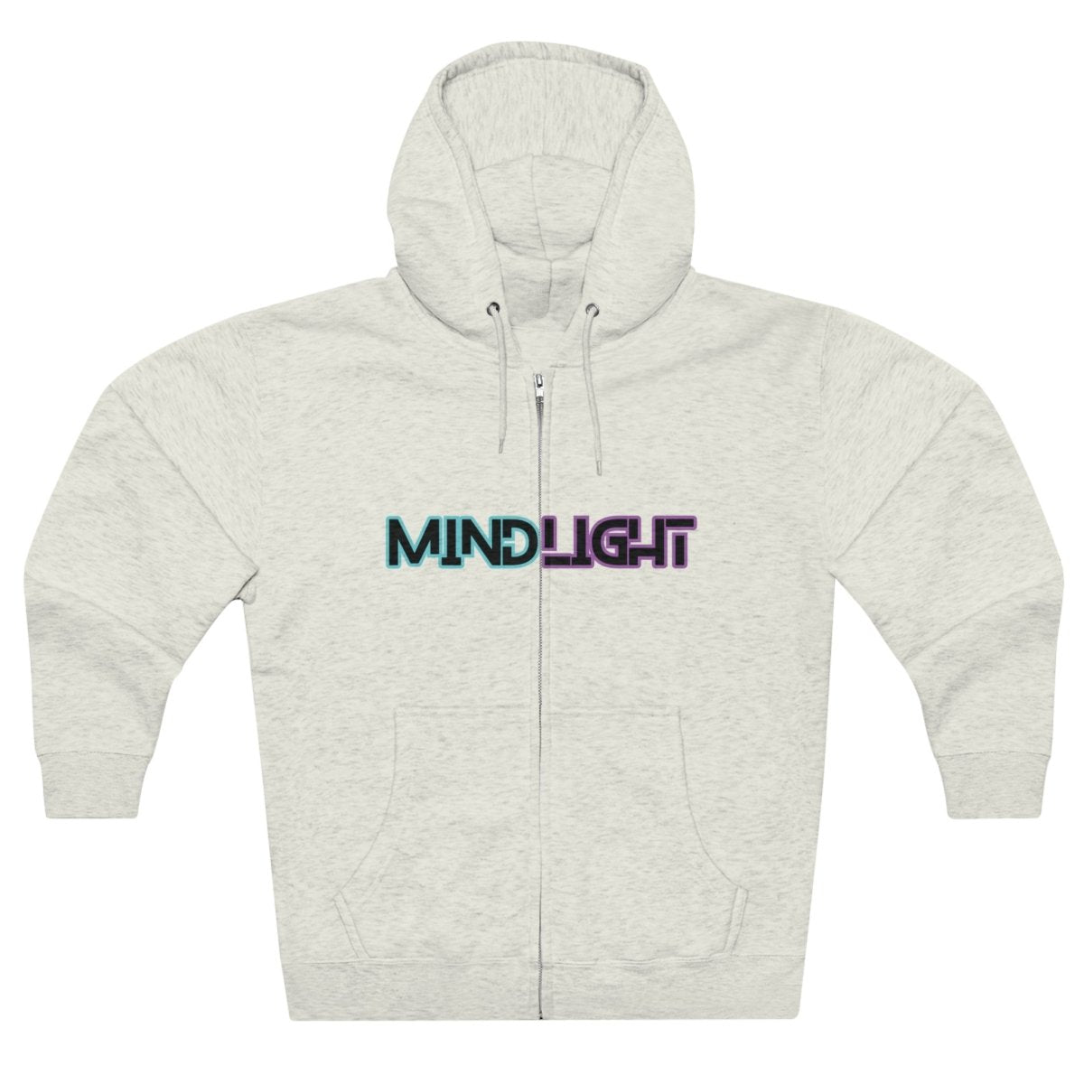 MindLight Unisex Zip Hoodie - MindLight Apparel - MindLight Unisex Zip Hoodie - Oatmeal Heather - M -