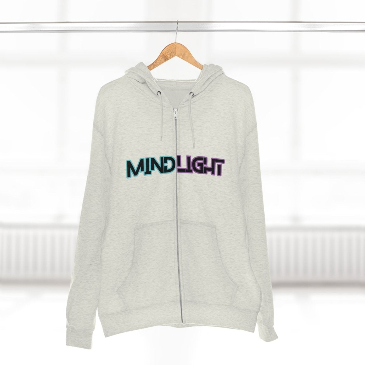 MindLight Unisex Zip Hoodie - MindLight Apparel - MindLight Unisex Zip Hoodie - Oatmeal Heather - M -