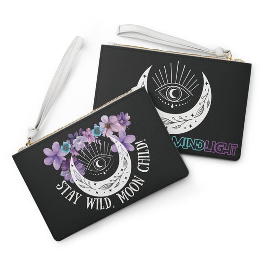 Moon Child Clutch Bag (Black) - MindLight Apparel - Moon Child Clutch Bag (Black) - One size - -