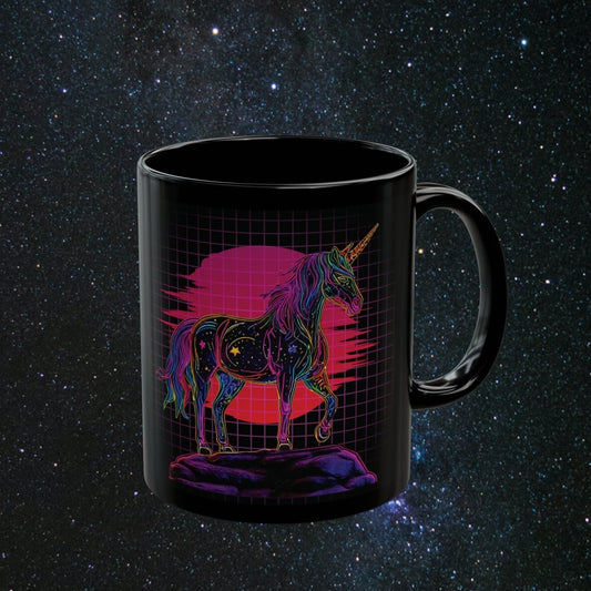 Neon Dreamer Black Mug - MindLight Apparel - Neon Dreamer Black Mug - 11oz - 