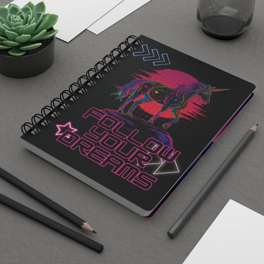 'Neon Dreamer' Spiral Notebook - MindLight Apparel - 'Neon Dreamer' Spiral Notebook - One Size - 