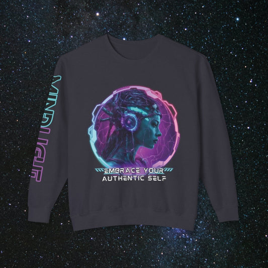 'Neon Goddess' Authentic Self - Long Sleeve Women's Tee - MindLight Apparel - 'Neon Goddess' Authentic Self - Long Sleeve Women's Tee - Black - S - 