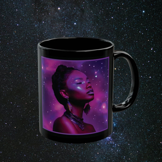 Neon Goddess Black Mug (11oz) - MindLight Apparel - Neon Goddess Black Mug (11oz) - 11oz - 