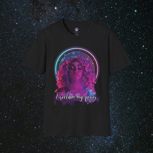 'Neon Goddess' Reclamation - Softstyle Women's Tee - MindLight Apparel - 'Neon Goddess' Reclamation - Softstyle Women's Tee - Black - XS -