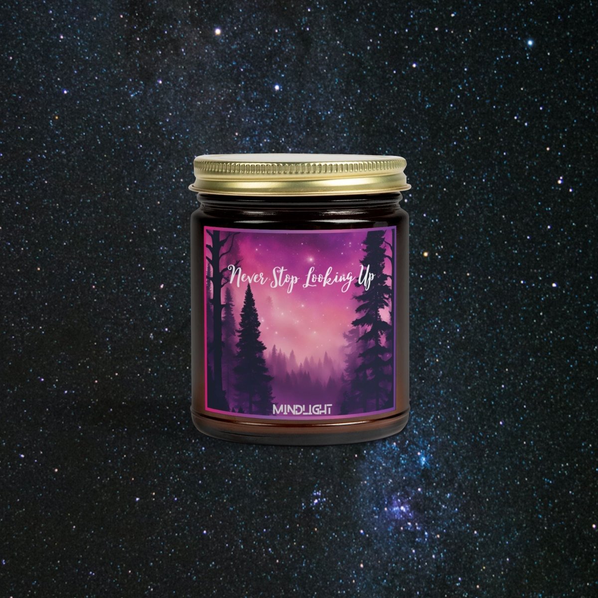 Never Stop Looking Up Candle - MindLight Apparel - Never Stop Looking Up Candle - 9oz - Amber - 
