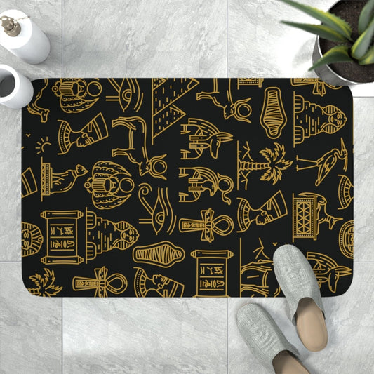 Nile Mystique Memory Foam Bath Mat - MindLight Apparel - Nile Mystique Memory Foam Bath Mat - White - 36” x 24” -
