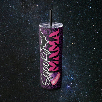 Spooky Mama Glossy Tumbler - MindLight Apparel - Spooky Mama Glossy Tumbler - Matte - Black - 