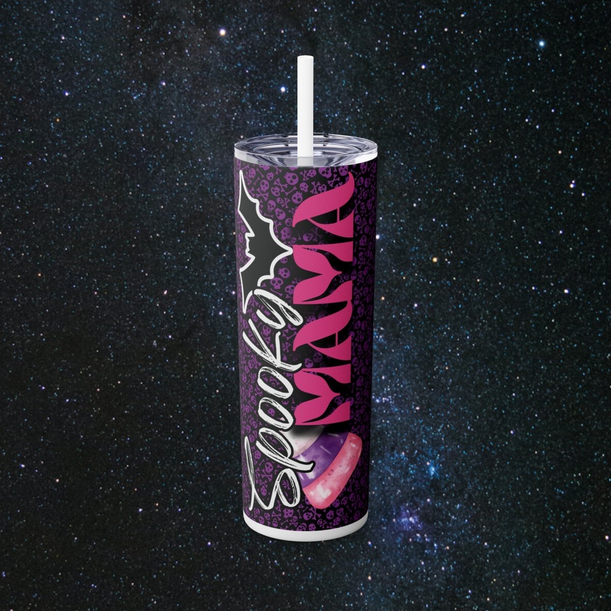 Spooky Mama Glossy Tumbler - MindLight Apparel - Spooky Mama Glossy Tumbler - Glossy - Glitter Moonrock - 