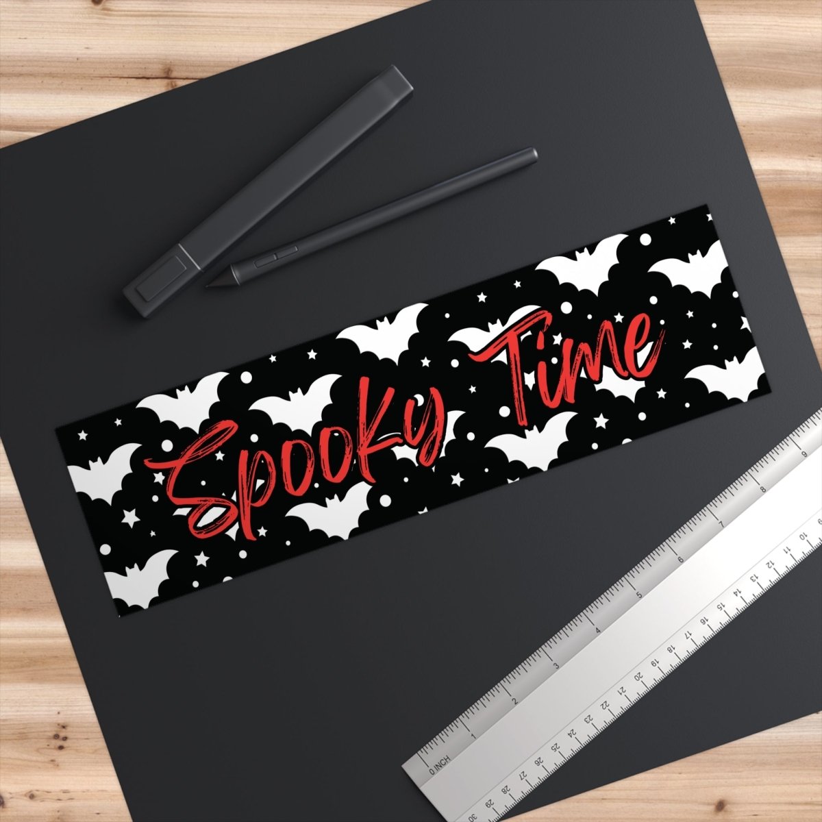 Spooky Time Bumper Sticker - MindLight Apparel - Spooky Time Bumper Sticker - 11" × 3" - Rectangle - 