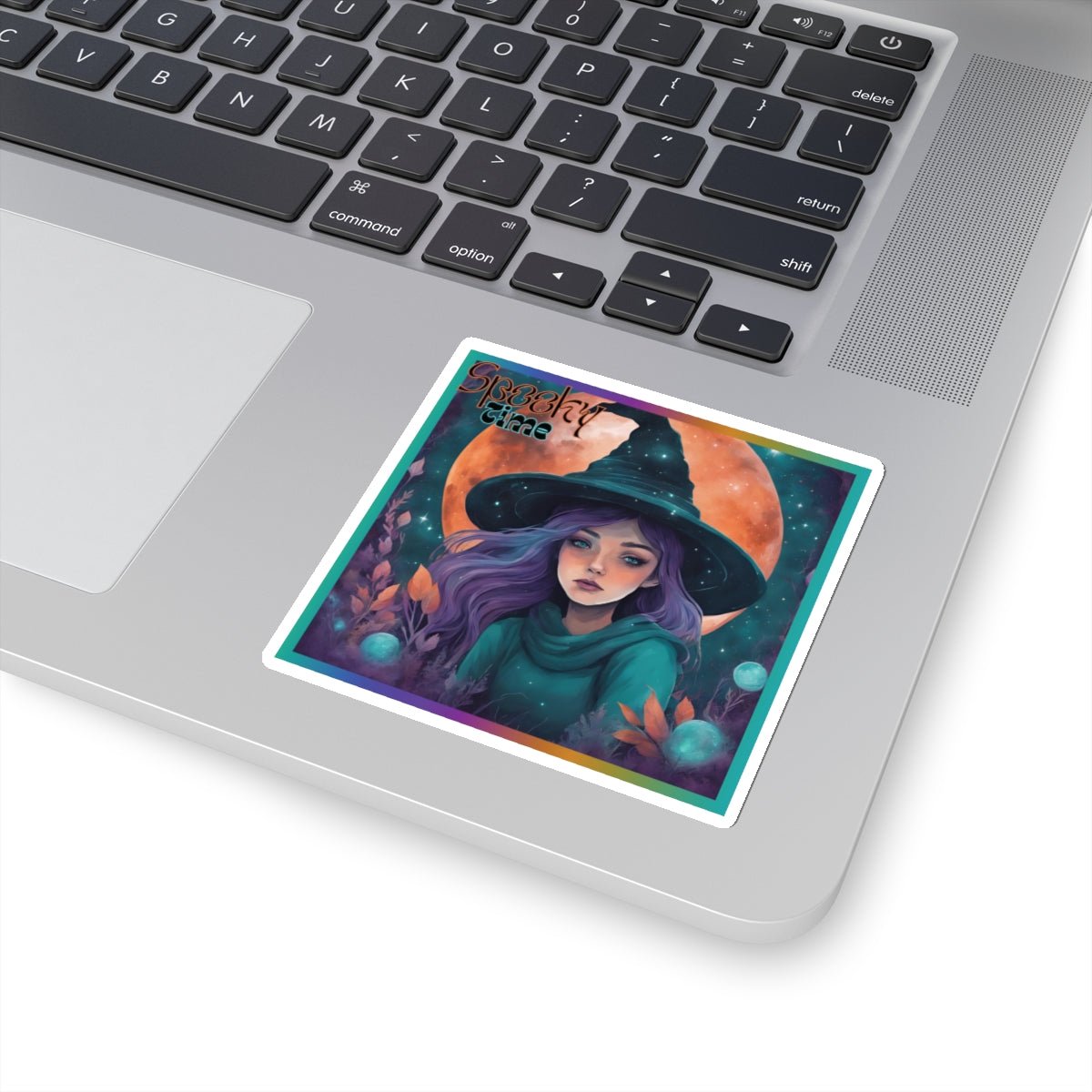 Spooky Time Witch Stickers - MindLight Apparel - Spooky Time Witch Stickers - 6" × 6" - White - 