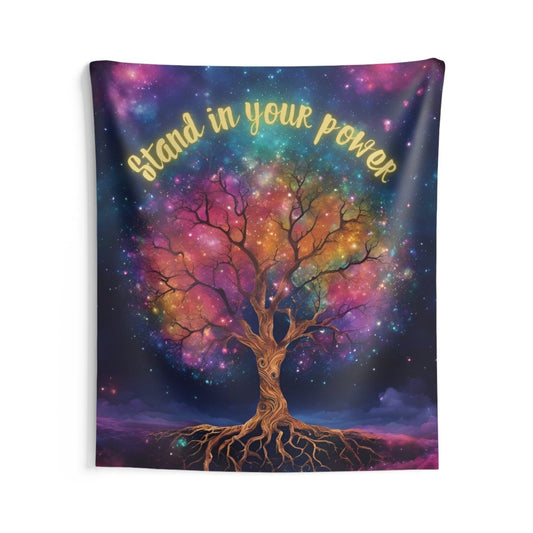 Stand In Your Power Indoor Wall Tapestry - MindLight Apparel - Stand In Your Power Indoor Wall Tapestry - 68" × 80" - 