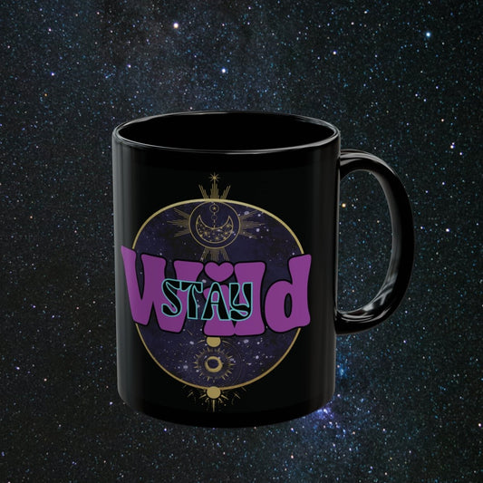 'Stay Wild' Black Mug - MindLight Apparel - 'Stay Wild' Black Mug - 11oz - -