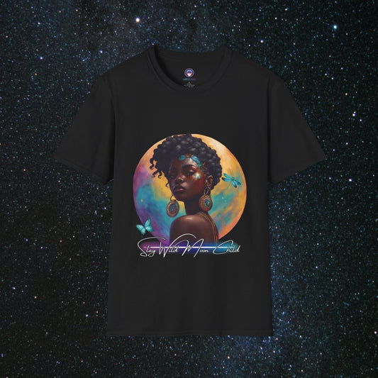 Stay Wild Moon Child - Noir Women's Softstyle T-Shirt - MindLight Apparel - Stay Wild Moon Child - Noir Women's Softstyle T-Shirt - Black - XS -