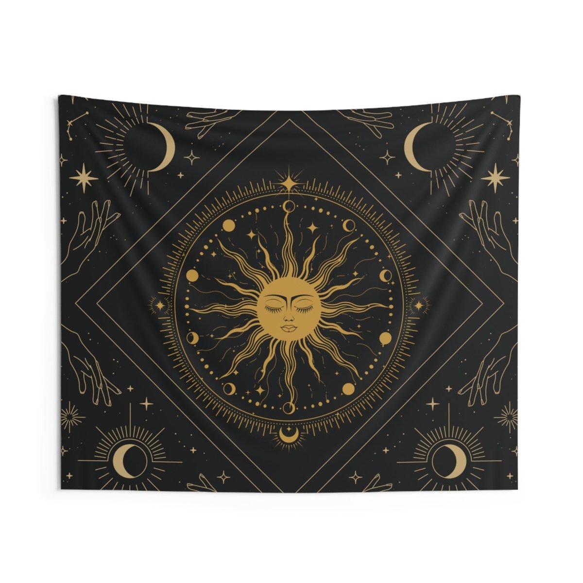 Sun's Gaze Cosmic Indoor Wall Tapestry - MindLight Apparel - Sun's Gaze Cosmic Indoor Wall Tapestry - 60" × 50" - 