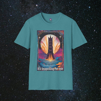 The Tower - Unisex Softstyle Tee - MindLight Apparel - The Tower - Unisex Softstyle Tee - Heather Galapagos Blue - S -