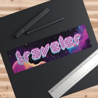 Traveler Bumper Stickers - MindLight Apparel - Traveler Bumper Stickers - 11" × 3" - Rectangle - 