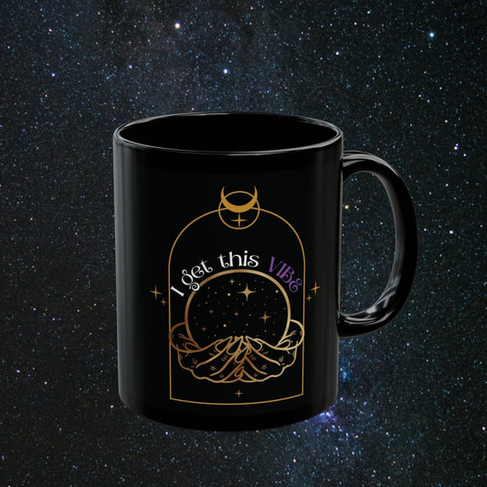 'Vibes' Black Mug - MindLight Apparel - 'Vibes' Black Mug - 11oz - -