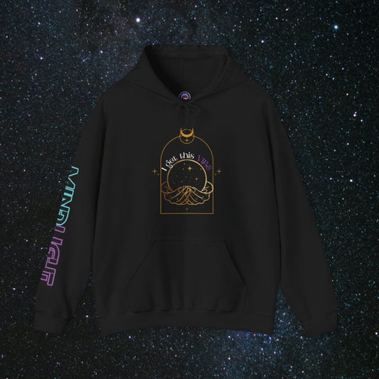 'Vibes' Women's Pullover Hoodie - MindLight Apparel - 'Vibes' Women's Pullover Hoodie - Black - S -